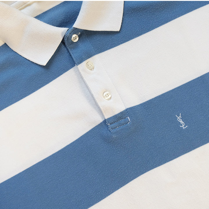 Vintage YSL Yves Saint Laurent Embroidered Stripe Logo Shirt - XL