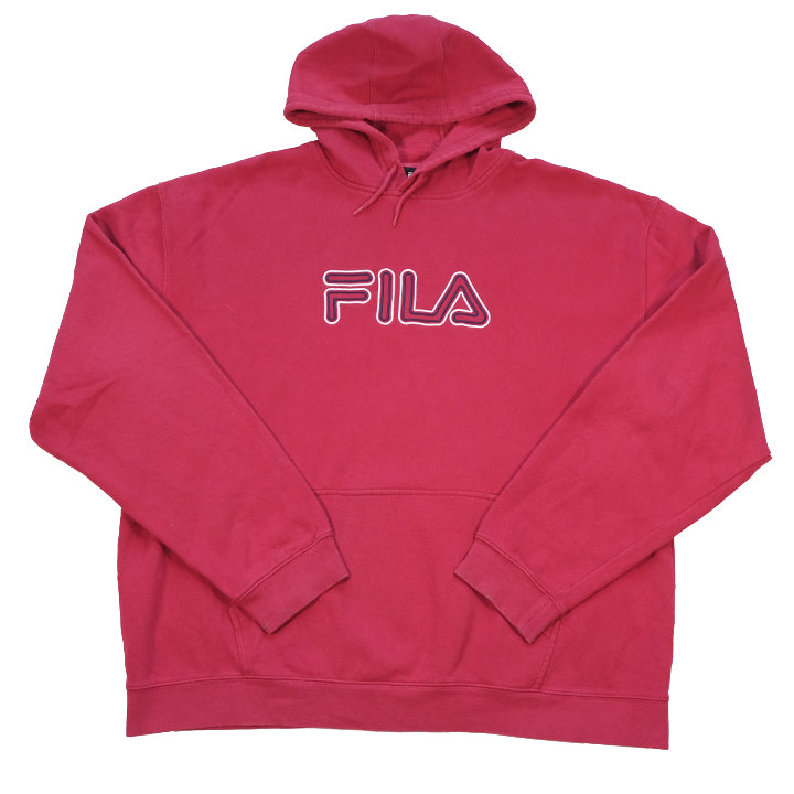 Vintage Fila Embroidered Spell Out Hoodie - XL