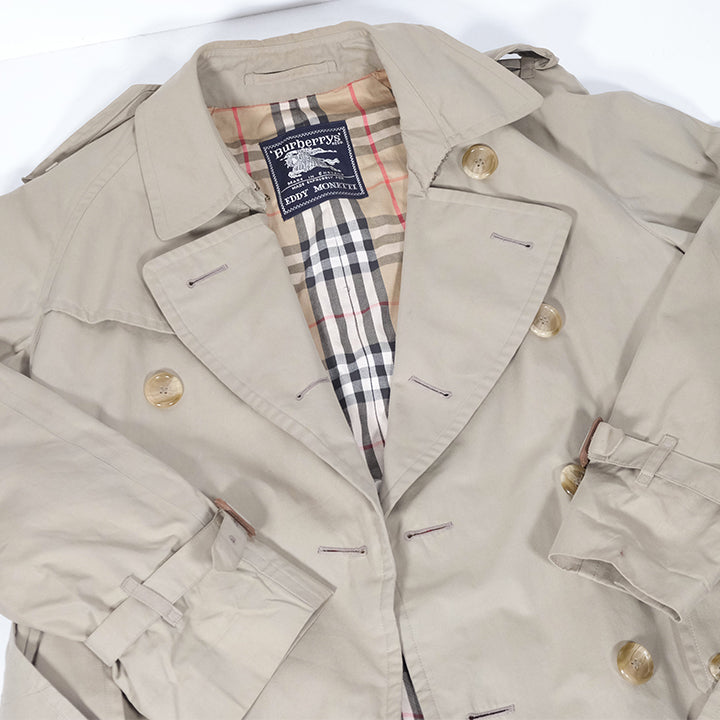 Vintage Burberry OG Nova Check Lined Trench Coat Made In England - M